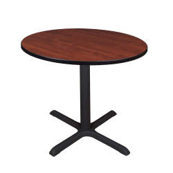 Regency Cain Square X-Base Breakroom Table, 29"H x 36"W x 36"D, Cherry/Black
