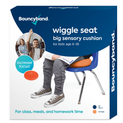 Bouncyband Big Wiggle Seat Sensory Cushion, 13", Orange
