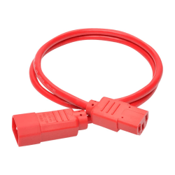 Eaton Tripp Lite Series PDU Power Cord, C13 to C14 - 10A, 250V, 18 AWG, 3 ft. (0.91 m), Red - Power extension cable - IEC 60320 C14 to power IEC 60320 C13 - AC 100-250 V - 10 A - 3 ft - red