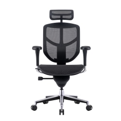WorkPro® Quantum 9000V2 Series Ergonomic Mesh/Mesh High-Back Chair With Headrest, Black/Black, BIFMA Compliant