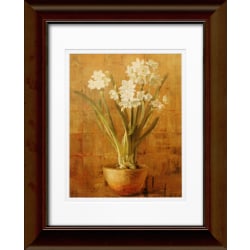 Timeless Frames Katrina Framed Floral Artwork, 11" x 14", Brown, White Narcissus On Bronze