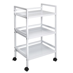 Honey Can Do Metal Rolling Cart, 14-1/4" x 31-1/4", White