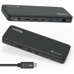 Plugable Thunderbolt 4 Dock with 100W Charging, Thunderbolt Certified - Laptop Docking Station Dual Monitor Single 8K or Dual 4K HDMI for Windows and Mac, 4X USB, Gigabit Ethernet (TBT4-UD5)