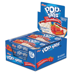 Pop-Tarts Toaster Pastries, Frosted Strawberry, 3.67 Oz, Box Of 72 Pastries