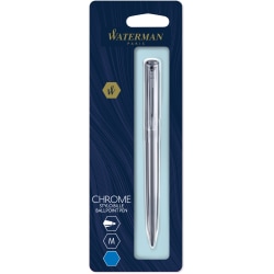 Waterman® Allure Ballpoint Pen, Medium Point, 0.7 mm, Chrome Barrel, Blue Ink