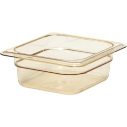 Cambro H-Pan High-Heat GN 1/6 Food Pans, 2"H x 6-3/8"W x 6-15/16"D, Amber, Pack Of 6 Pans