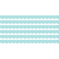 Teacher Created Resources Scalloped Border Trim Packs, 35’, Pastel Blue, Set Of 6 Packs