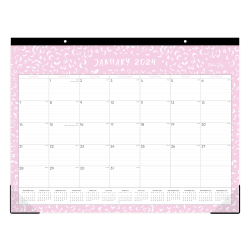 2024 Blue Sky™ Marks Lilac Monthly Desk Pad Planning Calendar, 22" x 17", January to December