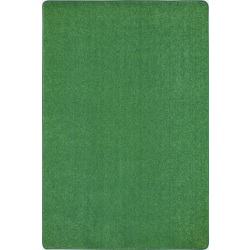 Joy Carpets Kid Essentials Solid Color Rectangle Area Rug, Just Kidding, 4' x 6', Grass Green