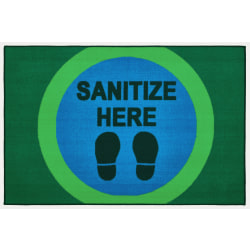 Carpets for Kids® KID$Value Rugs™ Sanitize Here Dot Activity Rug, 3' x 4 1/2' , Blue