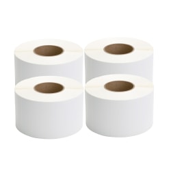 TSC Thermal Transfer Labels, Rectangular, 4" x 1", White, 5,500 Labels Per Roll, Pack Of 4 Rolls