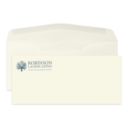 Gummed Seal, Stationery Envelopes, 4-1/8" x 9-1/2",  1 PMS Color Raised Print, Custom #10,  24 lb. Ecru Smooth, Box Of 250
