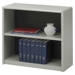 Safco® Value Mate® Steel Modular Shelving Bookcase, 2 Shelves, 28"H x 31-3/4"W x 13-1/2"D, Gray