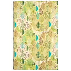 Carpets for Kids® Pixel Perfect Collection™ Peaceful Spaces Leaf Activity Rug, 6' x 9', Tan