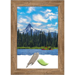 Amanti Art Owl Brown Wood Picture Frame, 26" x 36", Matted For 20" x 30"