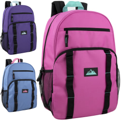 Trailmaker Mesh Side Pocket Backpacks, Pink/Purple/Blue, Total Qty 24