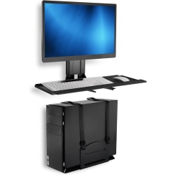 Mount-It! Monitor And Keyboard Steel Wall Mount With CPU Holder For 32" Monitors, 19-3/4"H x 25-13/16"W x 12-7/16"D, Black