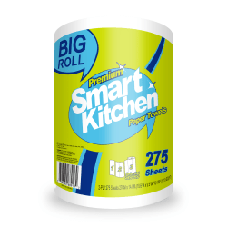 Smart Kitchen Paper Towels, 2-Ply, 275 Selected Sheets, White, Total Qty 1