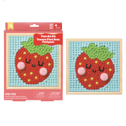 Little Yellow Bicycle Strawberry Framed Pom Art Kit, 6-3/4" x 7-3/4", Total Qty 1