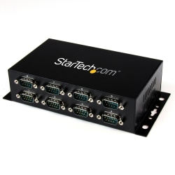 StarTech.com USB to Serial Adapter Hub - 8 Port - Industrial - Wall Mount - Din Rail - COM Port Retention - FTDI USB to RS232