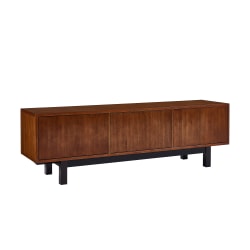 SEI Furniture Welling TV Stand For 70"W Flat-Screen TVs, 19-1/2"H x 63"W x 15"D, Dark Tobacco/Black