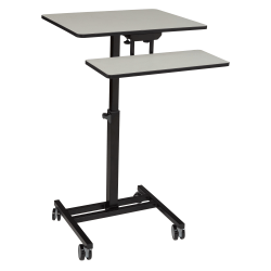 National Public Seating 26"W Sit Stand Student's Desk, Gray Nebula