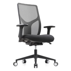 WorkPro® 4000 Series Multifunction Ergonomic Mesh/Fabric High-Back Executive Chair, Gray/Black, BIFMA Compliant