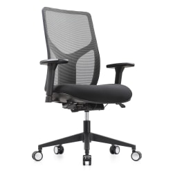 WorkPro® 4000 Series Multifunction Ergonomic Mesh/Fabric High-Back Executive Chair, Gray/Black