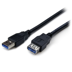 StarTech.com 6 ft Black SuperSpeed USB 3.0 (5Gbps) Extension Cable A to A - M/F - Extend your USB 3.0 SuperSpeed cable by up to an additional 6 feet - usb 3.0 male to female cable - USB 3.2 Gen 1 (5Gbps) extension cord - usb 3 extension cable