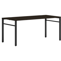HON® Mod Table Desk With U-Legs, 66"W, Black/Java Oak