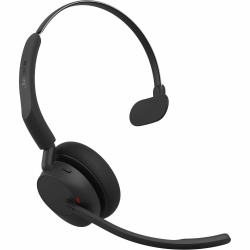 Jabra Evolve3 65 Wired/Wireless Headset, On-Ear, Over-The-Head, Monaural, Supra-Aural, 3.94' Cable, MEMS Technology, 36599889889