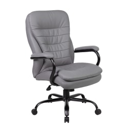Boss Office Products CaressoftPlus™ Heavy-Duty Ergonomic Fabric High-Back Chair, Gray