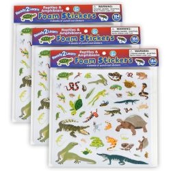 Ready 2 Learn Foam Stickers, Reptiles and Amphibians, Pack Of 184 Stickers, Set Of 3 Packs