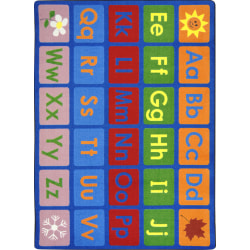 Joy Carpets® Kids' Essentials Rectangle Area Rug, Any Day Alphabet™, 5-1/3' x 7-33/50', Multicolor