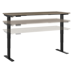 Bush® Business Furniture Move 40 Series Electric 72"W x 30"D Electric Height-Adjustable Standing Desk, Modern Hickory/Black, Standard Delivery