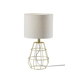 Adesso® Simplee Victor Table Lamp, 19"H, Antique Brass/Off-White