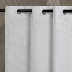 23 Threads, Shower Curtain, Waffle GRS Polyester, Hook-Free, White, 71" x 74", Case Of 12 Curtains