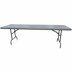 SKILCRAFT Rectangular Folding Table - Contemporary Style - 2000 lb Capacity - 30" Table Top Lx29" Table Top W - 96" H - Charcoal - 7243925