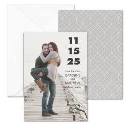 Custom Full-Color Save The Date Announcements With Envelopes, 5" x 7", Simply Date, Box Of 25 Cards