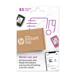 HP InstInk US BHN Prepaid 5 PS Card, Monthly Subscription