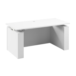 Stratus 60W x 30D Electric Height Adjustable Standing Desk with Modesty Panel, White, Standard Delivery