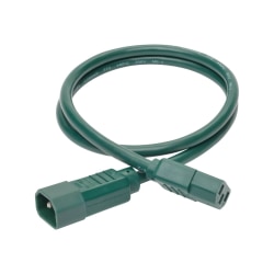 Eaton Tripp Lite Series Heavy-Duty PDU Power Cord, C13 to C14 - 15A, 250V, 14 AWG, 3 ft. (0.91 m), Green - Power extension cable - IEC 60320 C14 to power IEC 60320 C13 - 3 ft - green