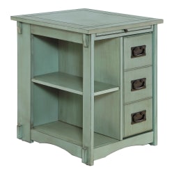 Powell Molina Side Table, 24"H x 18-3/8"W x 22-5/8"D, Teal