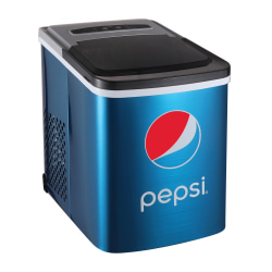Pepsi 120W Portable Compact Ice Maker With Built-in Bottle Opener, Blue