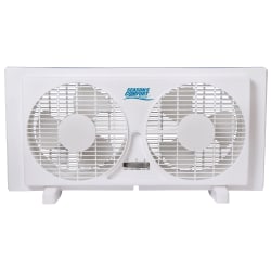 Seasons Comfort™ 2-Speed Reversible Twin Window Fan, 13"H x 4-15/16"W x 22-1/2"D, White