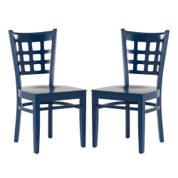 Linon Lassen Side Chairs, Navy, Set Of 2 Chairs