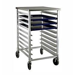 New Age Industrial Half-Size Mobile Bun Rack With Worktop, 38"H x 20-3/8"W x 26"D, Stainless