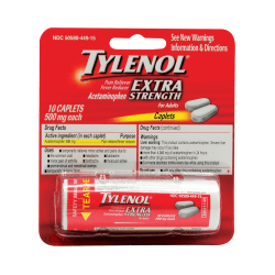 Tylenol Extra-Strength Blister Packs, Pack Of 10