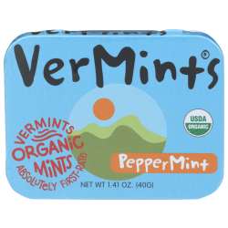 VerMints Organic Breath Mints, Peppermint, 1.41 Oz, Total Qty 6