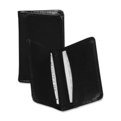 Samsill Leather Carrying Case Wallet For Business Card, Black